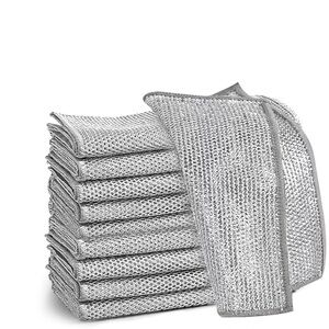 Silver Metallic Knit Dish Cloths - Set of 30